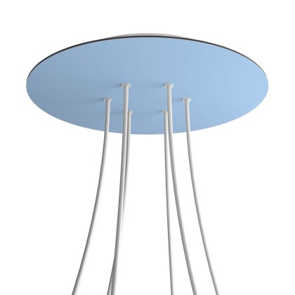 Rosace XXL Rose-One rond de 400 mm de diamètre avec 6 trous et 4 trous latéraux - Blue ciel