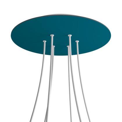 Rosace XXL Rose-One rond de 400 mm de diamètre avec 6 trous et 4 trous latéraux - Pétrole