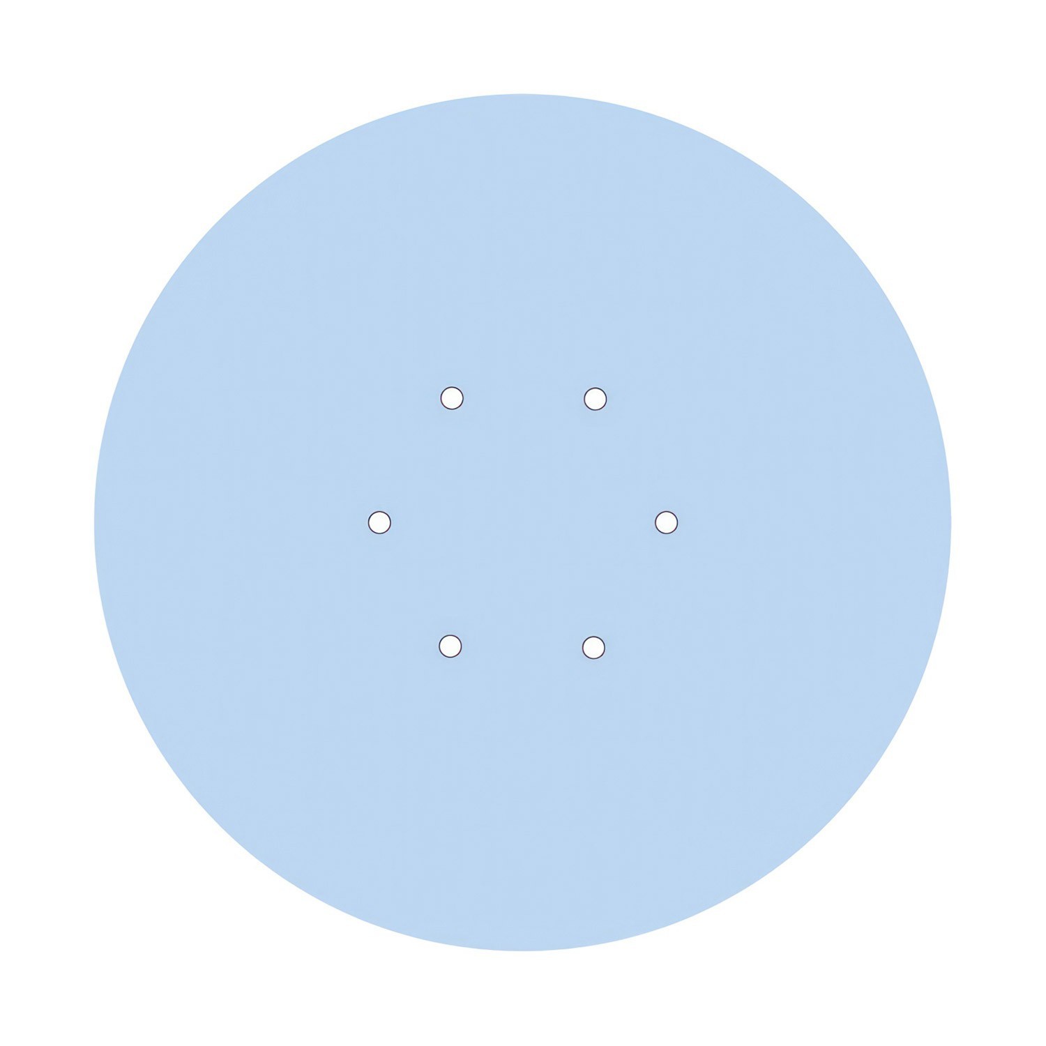 Rosace XXL Rose-One rond de 400 mm de diamètre avec 6 trous et 4 trous latéraux