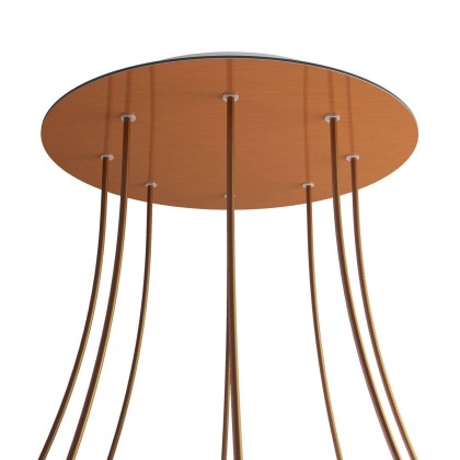 Rosace XXL Rose-One rond de 400 mm de diamètre avec 8 trous et 4 trous latéraux - Cuivre satiné Dibond