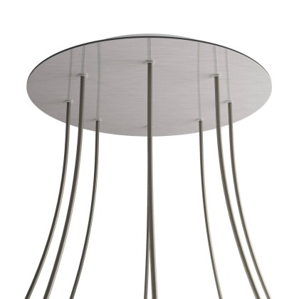 Rosace XXL Rose-One rond de 400 mm de diamètre avec 8 trous et 4 trous latéraux - Acier satiné Dibond