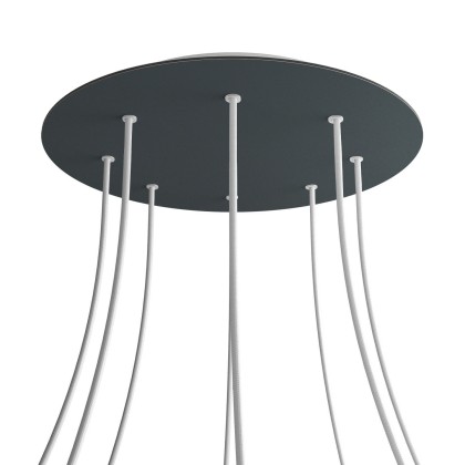 Rosace XXL Rose-One rond de 400 mm de diamètre avec 8 trous et 4 trous latéraux - Anthracite