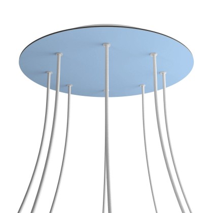 Rosace XXL Rose-One rond de 400 mm de diamètre avec 8 trous et 4 trous latéraux - Blue ciel