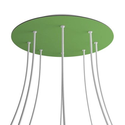 Rosace XXL Rose-One rond de 400 mm de diamètre avec 8 trous et 4 trous latéraux - Vert Prairie