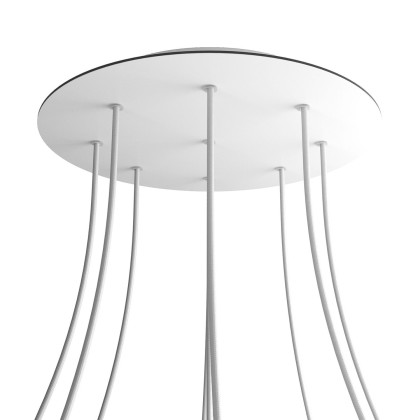 Rosace XXL Rose-One rond de 400 mm de diamètre avec 9 trous et 4 trous latéraux - Blanc mat