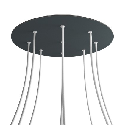 Rosace XXL Rose-One rond de 400 mm de diamètre avec 9 trous et 4 trous latéraux - Anthracite