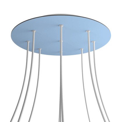 Rosace XXL Rose-One rond de 400 mm de diamètre avec 9 trous et 4 trous latéraux - Blue ciel