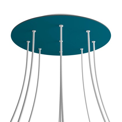 Rosace XXL Rose-One rond de 400 mm de diamètre avec 9 trous et 4 trous latéraux - Pétrole