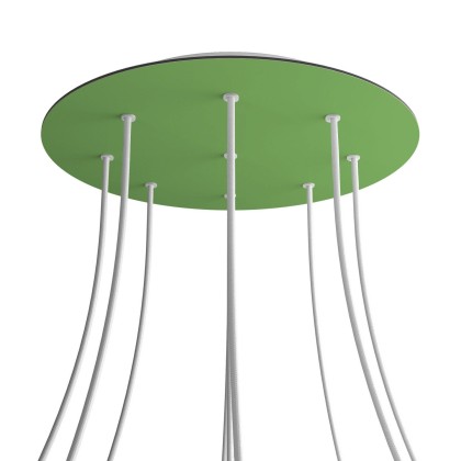 Rosace XXL Rose-One rond de 400 mm de diamètre avec 9 trous et 4 trous latéraux - Vert Prairie