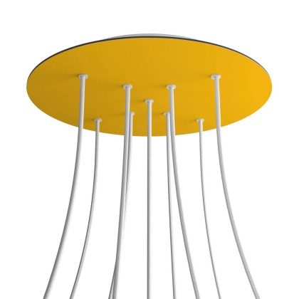 Rosace XXL Rose-One rond de 400 mm de diamètre avec 9 trous en croix et 4 trous latéraux - Moutarde