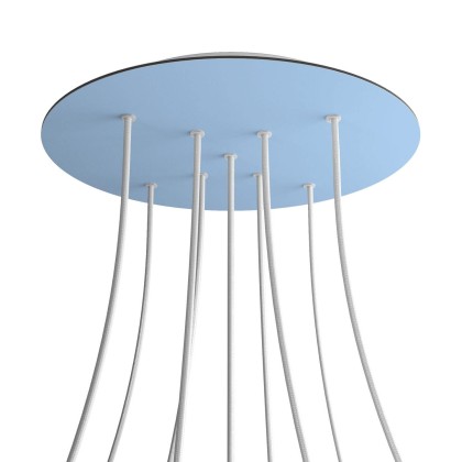 Rosace XXL Rose-One rond de 400 mm de diamètre avec 9 trous en croix et 4 trous latéraux - Blue ciel