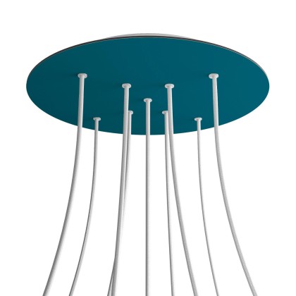 Rosace XXL Rose-One rond de 400 mm de diamètre avec 9 trous en croix et 4 trous latéraux - Pétrole