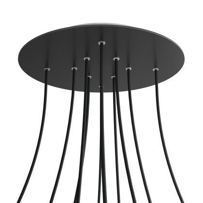 Rosace XXL Rose-One rond de 400 mm de diamètre avec 10 trous et 4 trous latéraux - Noir mat