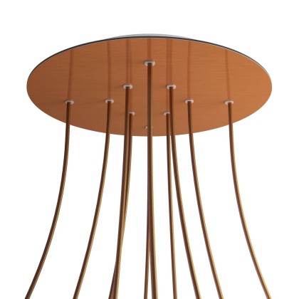 Rosace XXL Rose-One rond de 400 mm de diamètre avec 10 trous et 4 trous latéraux - Cuivre satiné Dibond