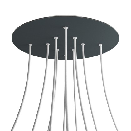 Rosace XXL Rose-One rond de 400 mm de diamètre avec 10 trous et 4 trous latéraux - Anthracite