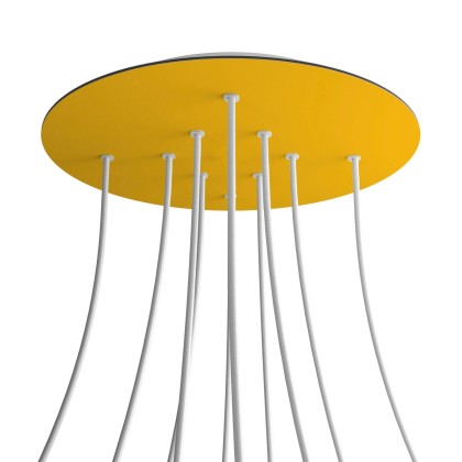Rosace XXL Rose-One rond de 400 mm de diamètre avec 10 trous et 4 trous latéraux - Moutarde