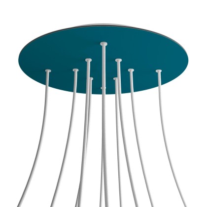 Rosace XXL Rose-One rond de 400 mm de diamètre avec 10 trous et 4 trous latéraux - Pétrole