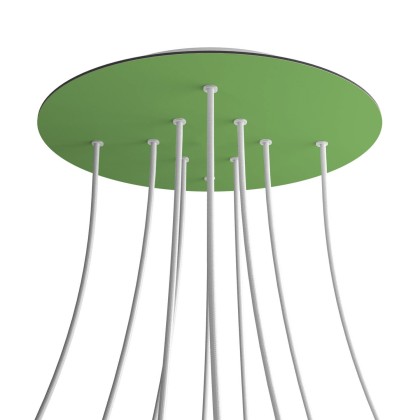 Rosace XXL Rose-One rond de 400 mm de diamètre avec 10 trous et 4 trous latéraux - Vert Prairie