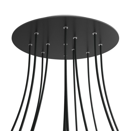 Rosace XXL Rose-One rond de 400 mm de diamètre avec 12 trous et 4 trous latéraux - Noir mat