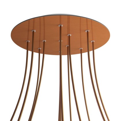 Rosace XXL Rose-One rond de 400 mm de diamètre avec 12 trous et 4 trous latéraux - Cuivre satiné Dibond