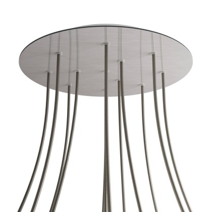 Rosace XXL Rose-One rond de 400 mm de diamètre avec 12 trous et 4 trous latéraux - Acier satiné Dibond