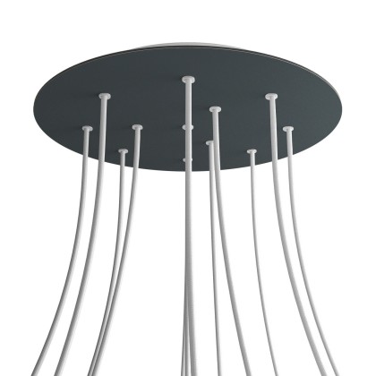 Rosace XXL Rose-One rond de 400 mm de diamètre avec 12 trous et 4 trous latéraux - Anthracite