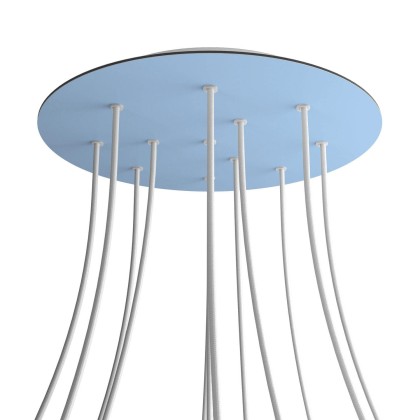 Rosace XXL Rose-One rond de 400 mm de diamètre avec 12 trous et 4 trous latéraux - Blue ciel