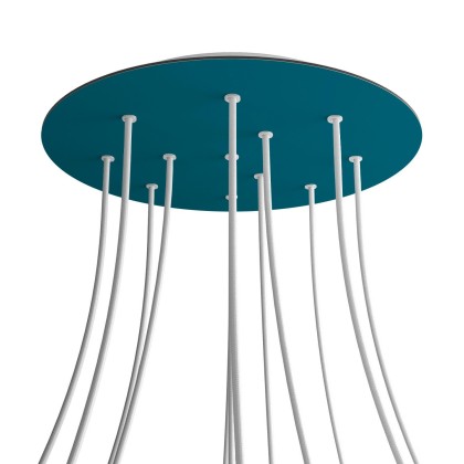 Rosace XXL Rose-One rond de 400 mm de diamètre avec 12 trous et 4 trous latéraux - Pétrole