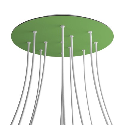Rosace XXL Rose-One rond de 400 mm de diamètre avec 12 trous et 4 trous latéraux - Vert Prairie