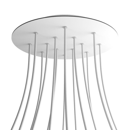Rosace XXL Rose-One rond de 400 mm de diamètre avec 14 trous et 4 trous latéraux - Blanc mat
