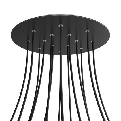 Rosace XXL Rose-One rond de 400 mm de diamètre avec 14 trous et 4 trous latéraux - Noir mat