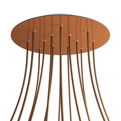 Rosace XXL Rose-One rond de 400 mm de diamètre avec 14 trous et 4 trous latéraux - Cuivre satiné Dibond