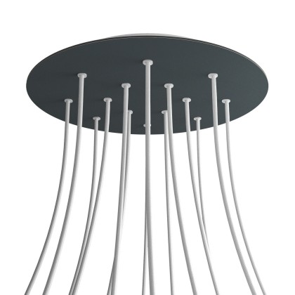 Rosace XXL Rose-One rond de 400 mm de diamètre avec 14 trous et 4 trous latéraux - Anthracite