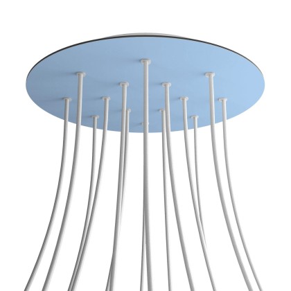 Rosace XXL Rose-One rond de 400 mm de diamètre avec 14 trous et 4 trous latéraux - Blue ciel