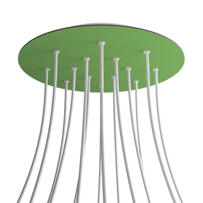 Rosace XXL Rose-One rond de 400 mm de diamètre avec 14 trous et 4 trous latéraux - Vert Prairie