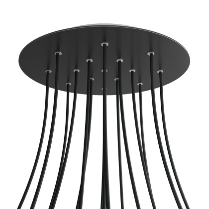 Rosace XXL Rose-One rond de 400 mm de diamètre avec 15 trous et 4 trous latéraux - Noir mat