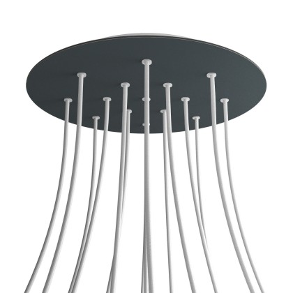 Rosace XXL Rose-One rond de 400 mm de diamètre avec 15 trous et 4 trous latéraux - Anthracite