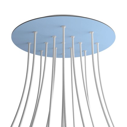 Rosace XXL Rose-One rond de 400 mm de diamètre avec 15 trous et 4 trous latéraux - Blue ciel