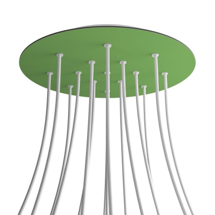 Rosace XXL Rose-One rond de 400 mm de diamètre avec 15 trous et 4 trous latéraux - Vert Prairie