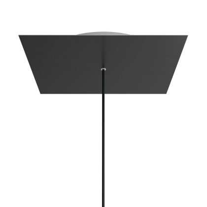 Rosace XXL Rose-One carré de 400 mm avec 1 trou et 4 trous latéraux - Noir mat