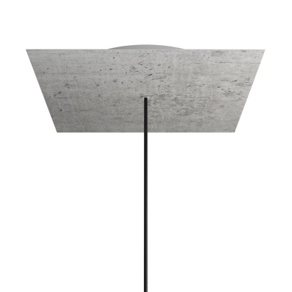 Rosace XXL Rose-One carré de 400 mm avec 1 trou et 4 trous latéraux - Béton