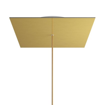 Rosace XXL Rose-One carré de 400 mm avec 1 trou et 4 trous latéraux - Laiton satiné Dibond