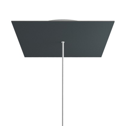 Rosace XXL Rose-One carré de 400 mm avec 1 trou et 4 trous latéraux - Anthracite