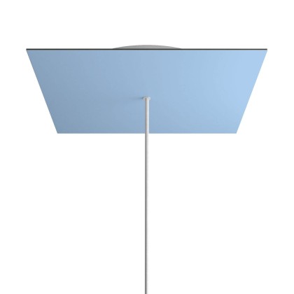 Rosace XXL Rose-One carré de 400 mm avec 1 trou et 4 trous latéraux - Blue ciel