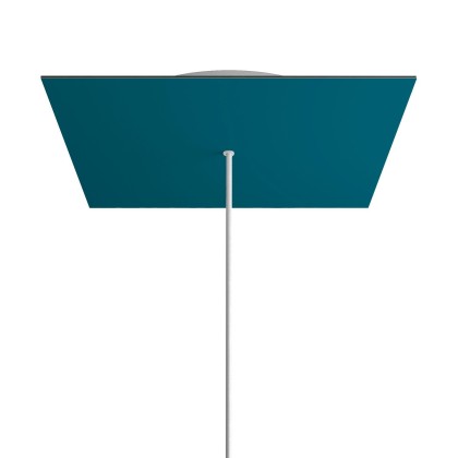 Rosace XXL Rose-One carré de 400 mm avec 1 trou et 4 trous latéraux - Pétrole