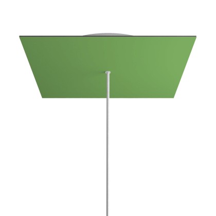 Rosace XXL Rose-One carré de 400 mm avec 1 trou et 4 trous latéraux - Vert Prairie