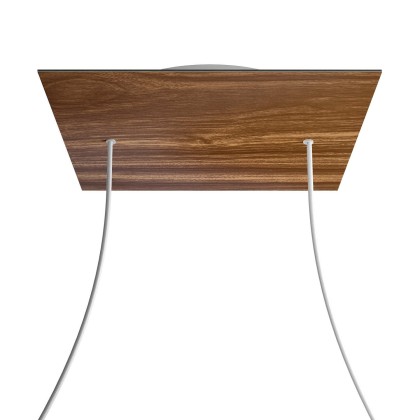 Rosace XXL Rose-One carré de 400 mm avec 2 trous et 4 trous latéraux - Bois