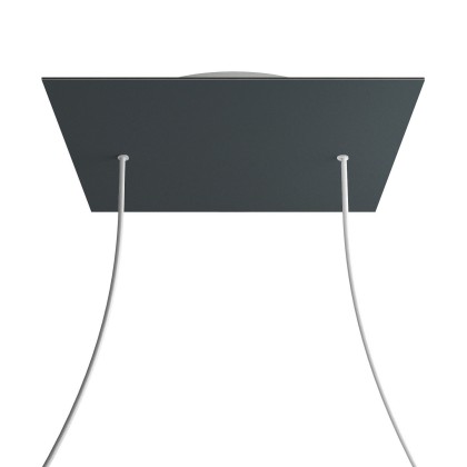Rosace XXL Rose-One carré de 400 mm avec 2 trous et 4 trous latéraux - Anthracite