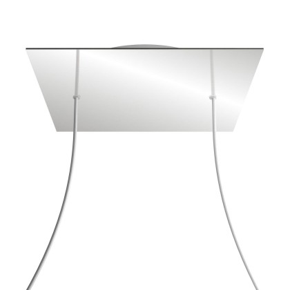 Rosace XXL Rose-One carré de 400 mm avec 2 trous et 4 trous latéraux - Miroir