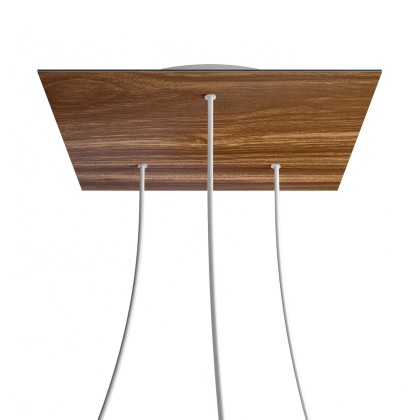 Rosace XXL Rose-One carré de 400 mm avec 3 trous et 4 trous latéraux - Bois